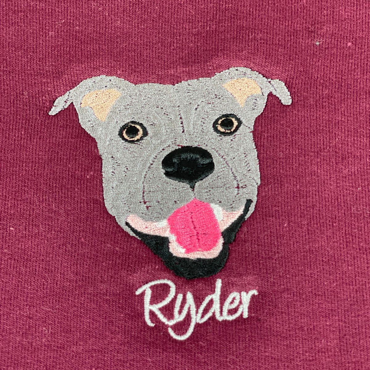 Custom Full-Color Dog Face Photo Embroidered Hoodie | Gift For Pet Lovers