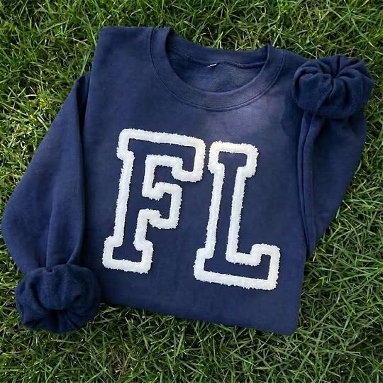 🏈Custom Embroidered with Chenille Yarn Team abbreviation Sweatshirt