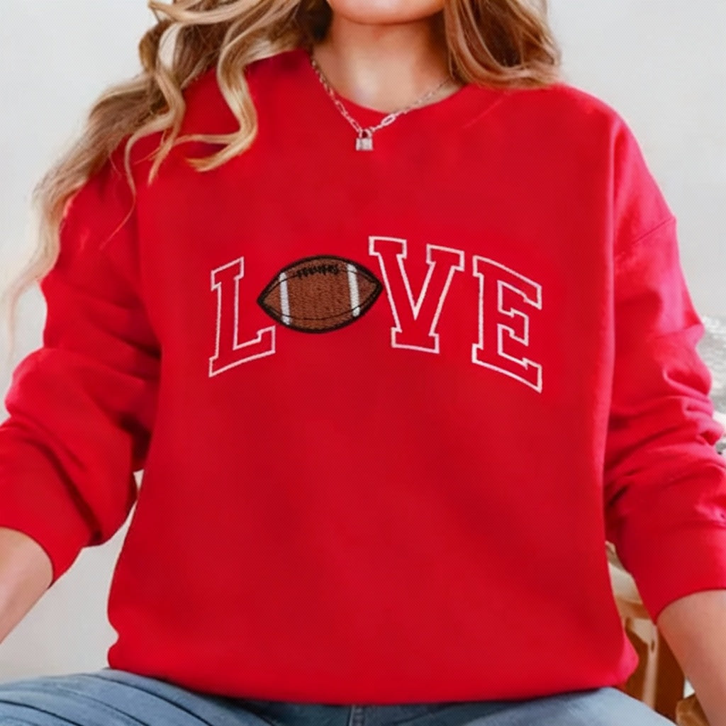 Sport LOVE Sweatshirt Football Lover Valentine's Day Gift Couple Sweatshirt