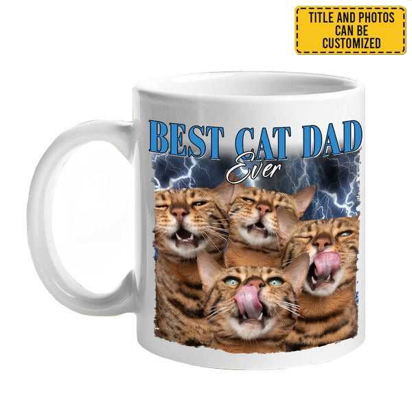 Custom Vintage Photo Cat Mug - Family Personalized Custom Mug | Gifts for Pet Lovers