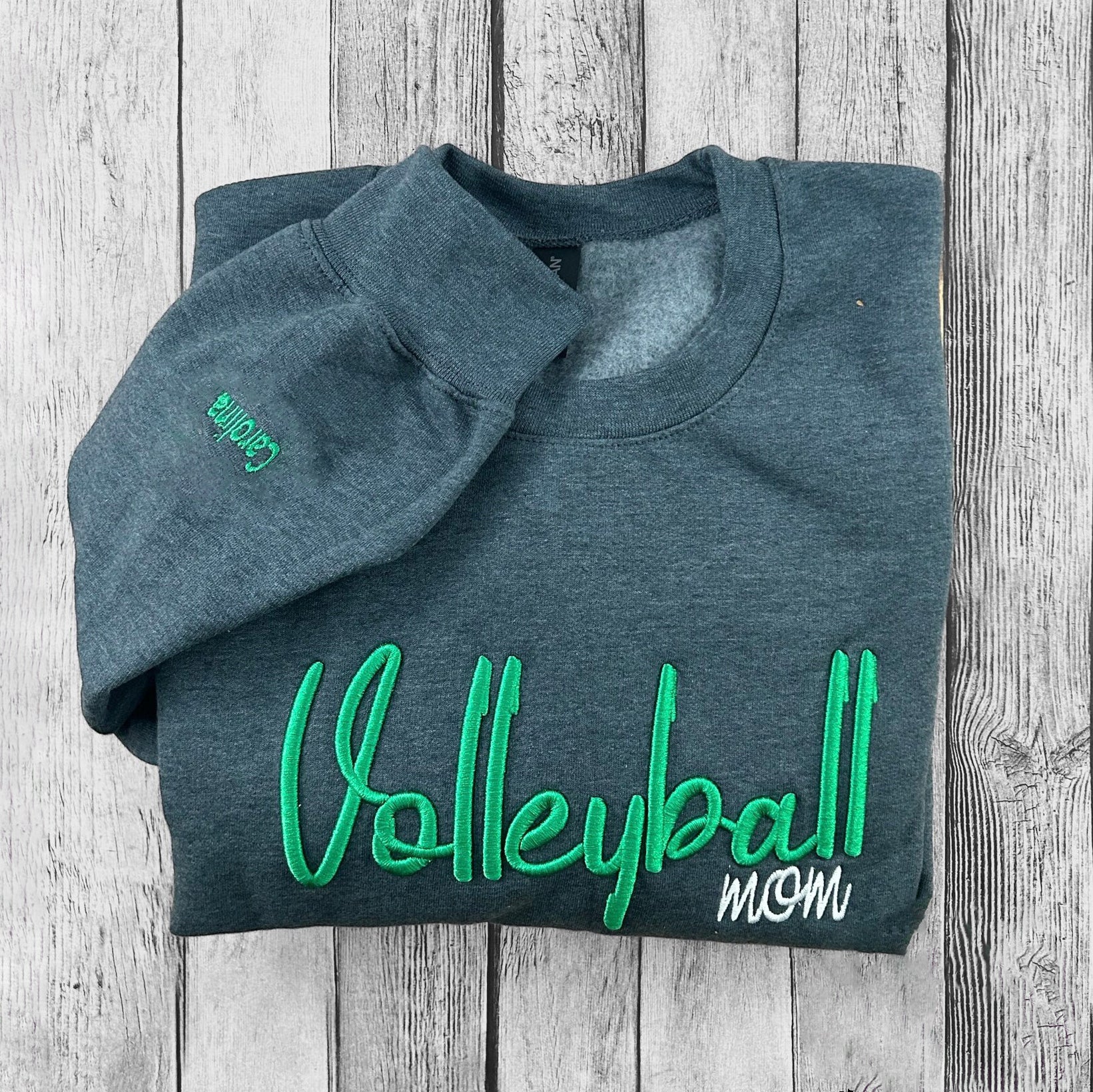 Custom Embroidered Baseball 3D Puff Sweatshirt Mom Sweatshirt