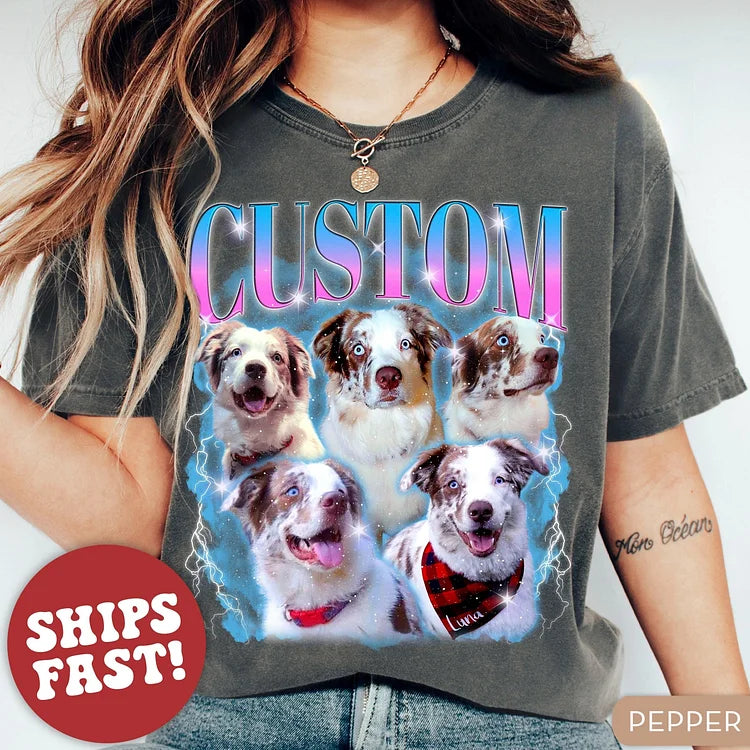 Custom Bootleg Vintage T-shirt, Custom Pet Shirt, Custom Dog Shirt Sweatshirt Hoodie | for Pet Lover