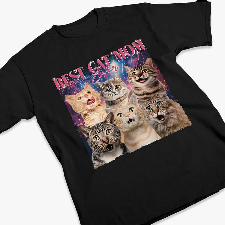Custom Best Cat Mom Ever 90s Vintage Pet T-shirt For Pet Lovers