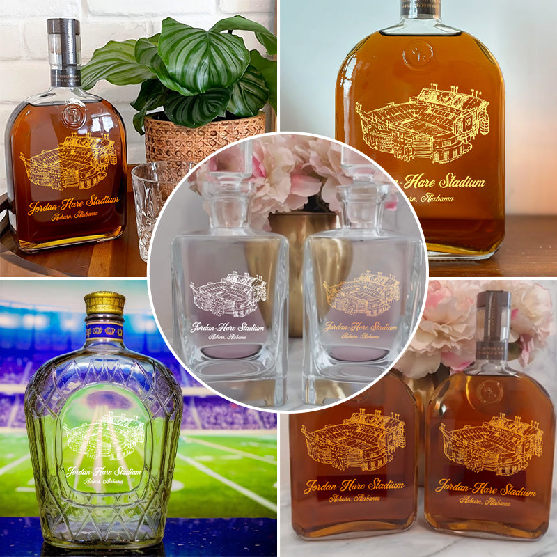 Custom Jordan-Hare Stadium Whiskey Bottles-Gifts For Sports Lovers