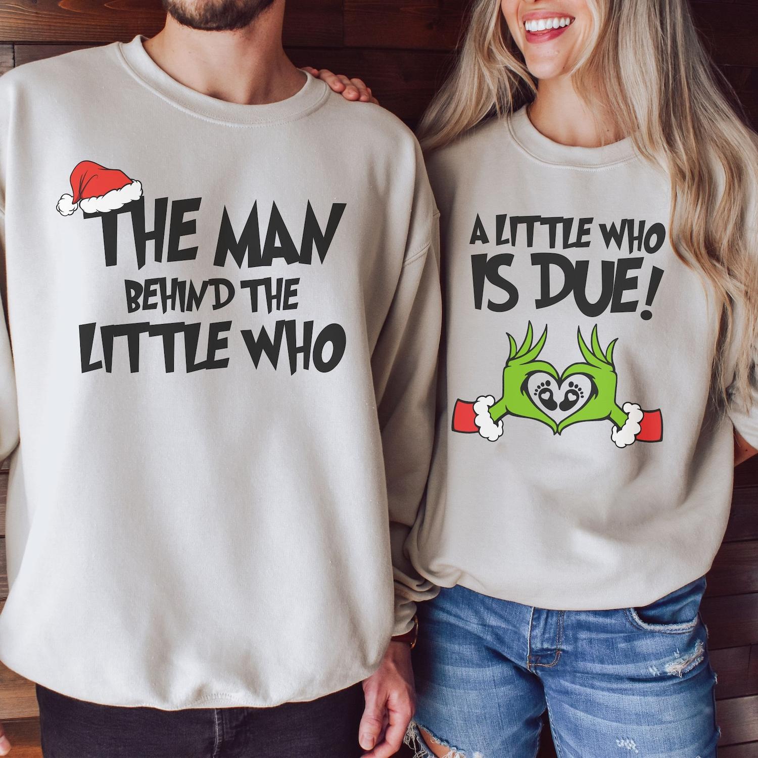 Custom Christmas Pregnancy Sweatshirt