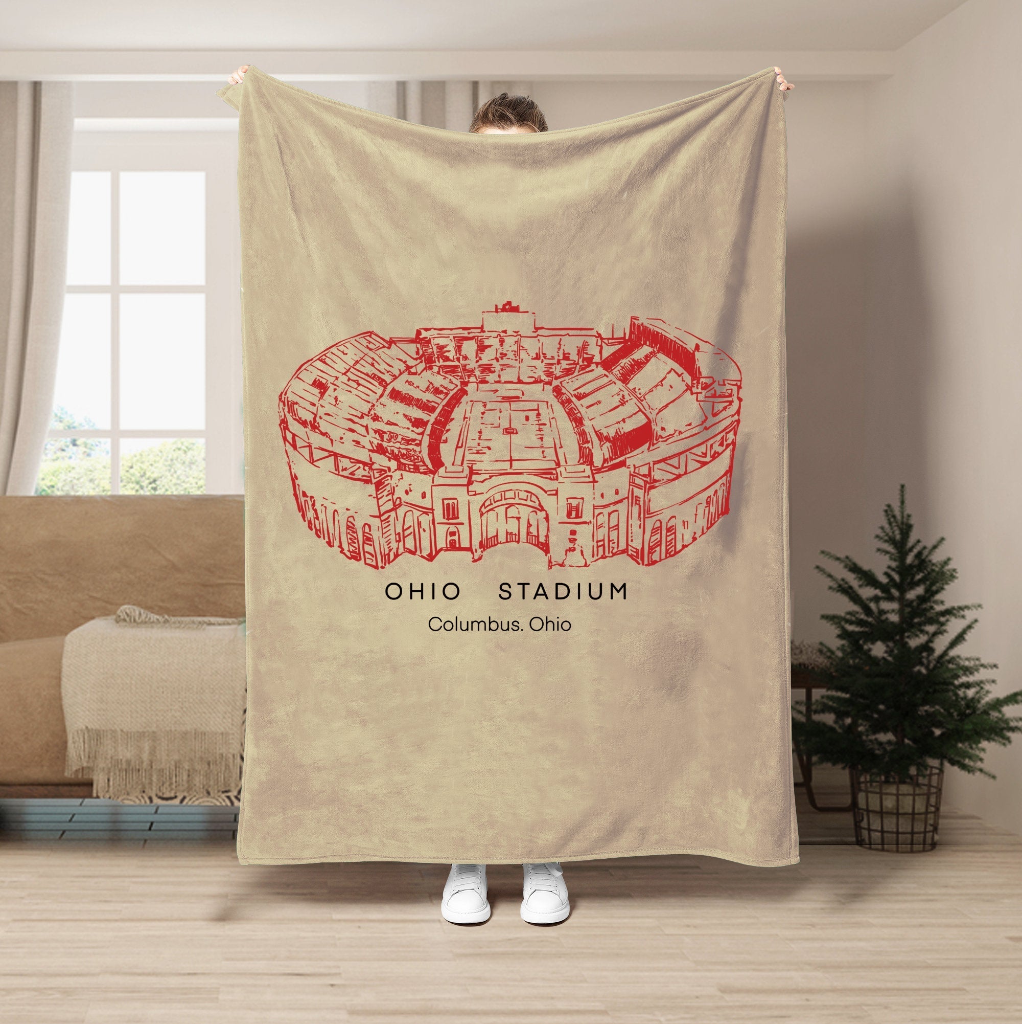 Custom Stadium Blanket Ohio Stadium - Ohio State Buckeyes football, College Football Blanket