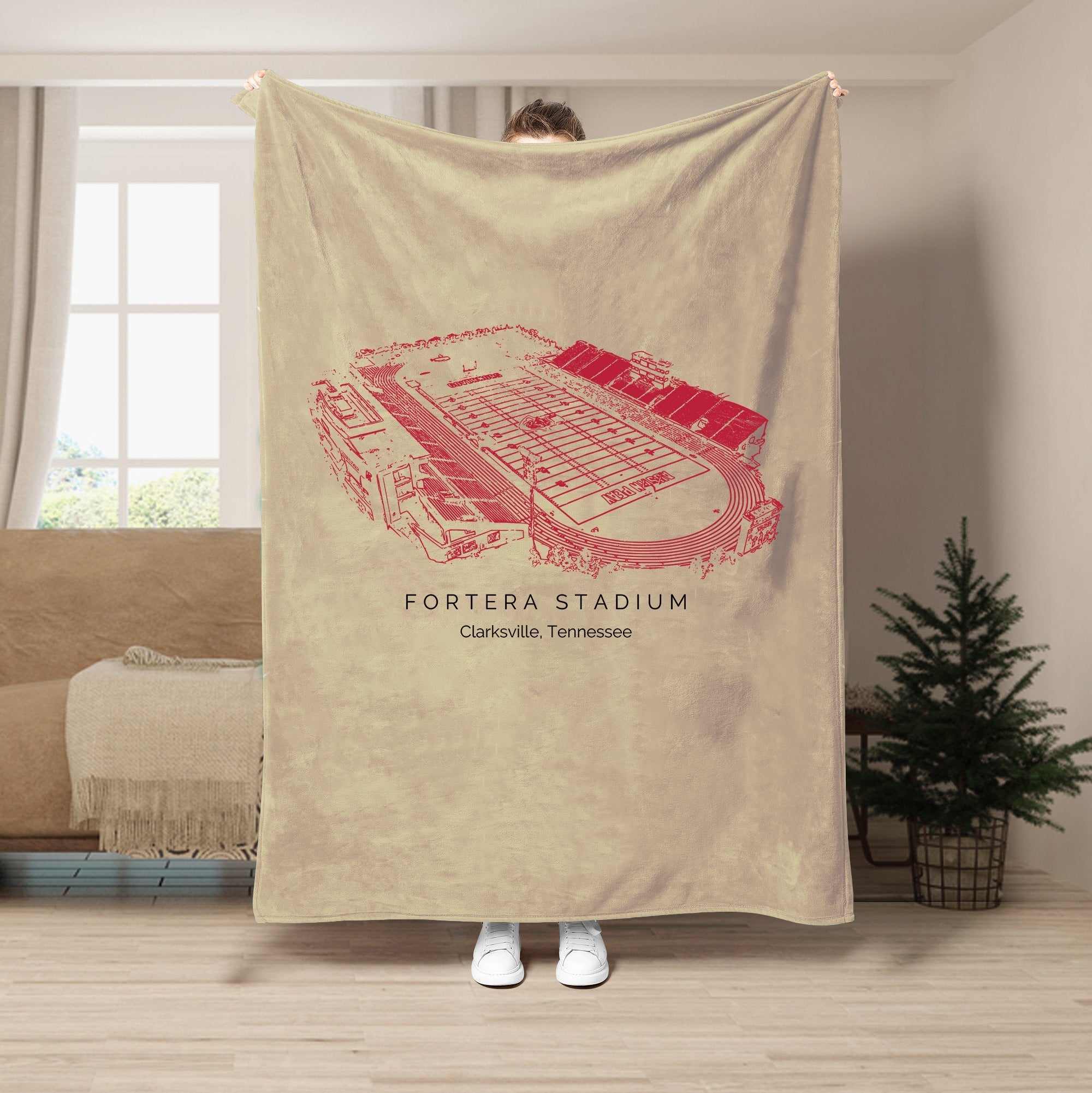 Custom Stadium Blanket Fortera Stadium - Austin Peay Governors football,College Football Blanket