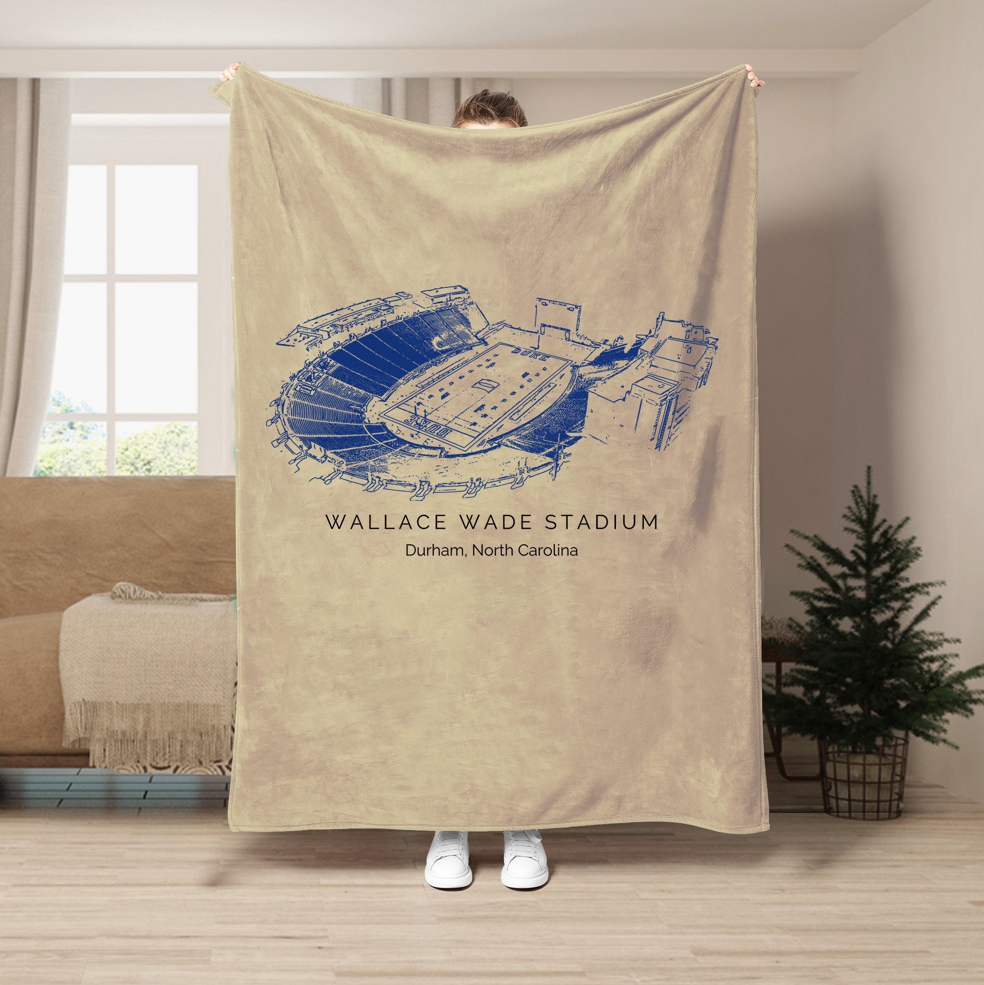 Custom Stadium Blanket Wallace Wade Stadium - Duke Blue Devils football,College Football Blanket