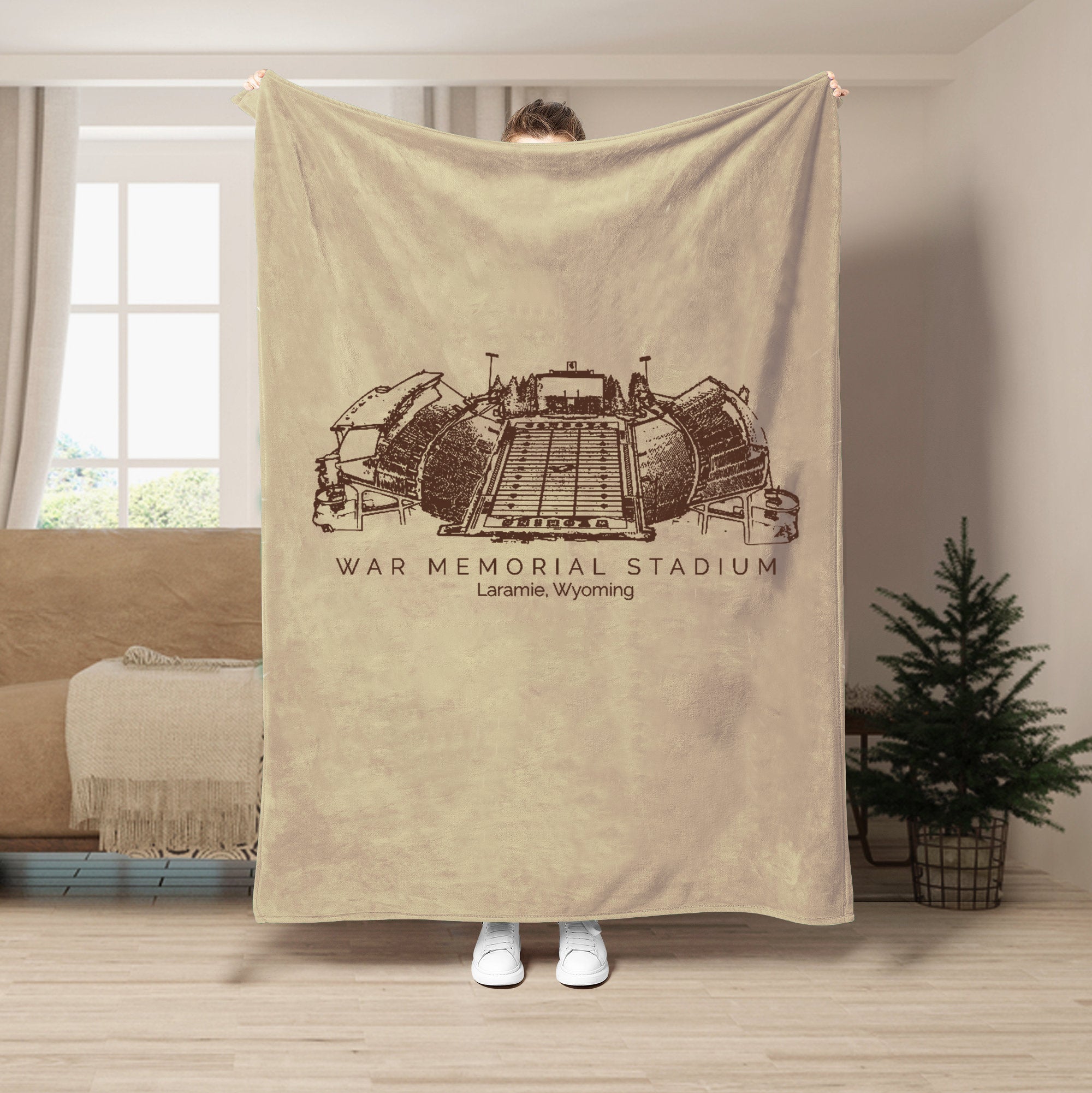 Custom Stadium Blanket War Memorial Stadium - Wyoming Cowboys football,College Football Blanket