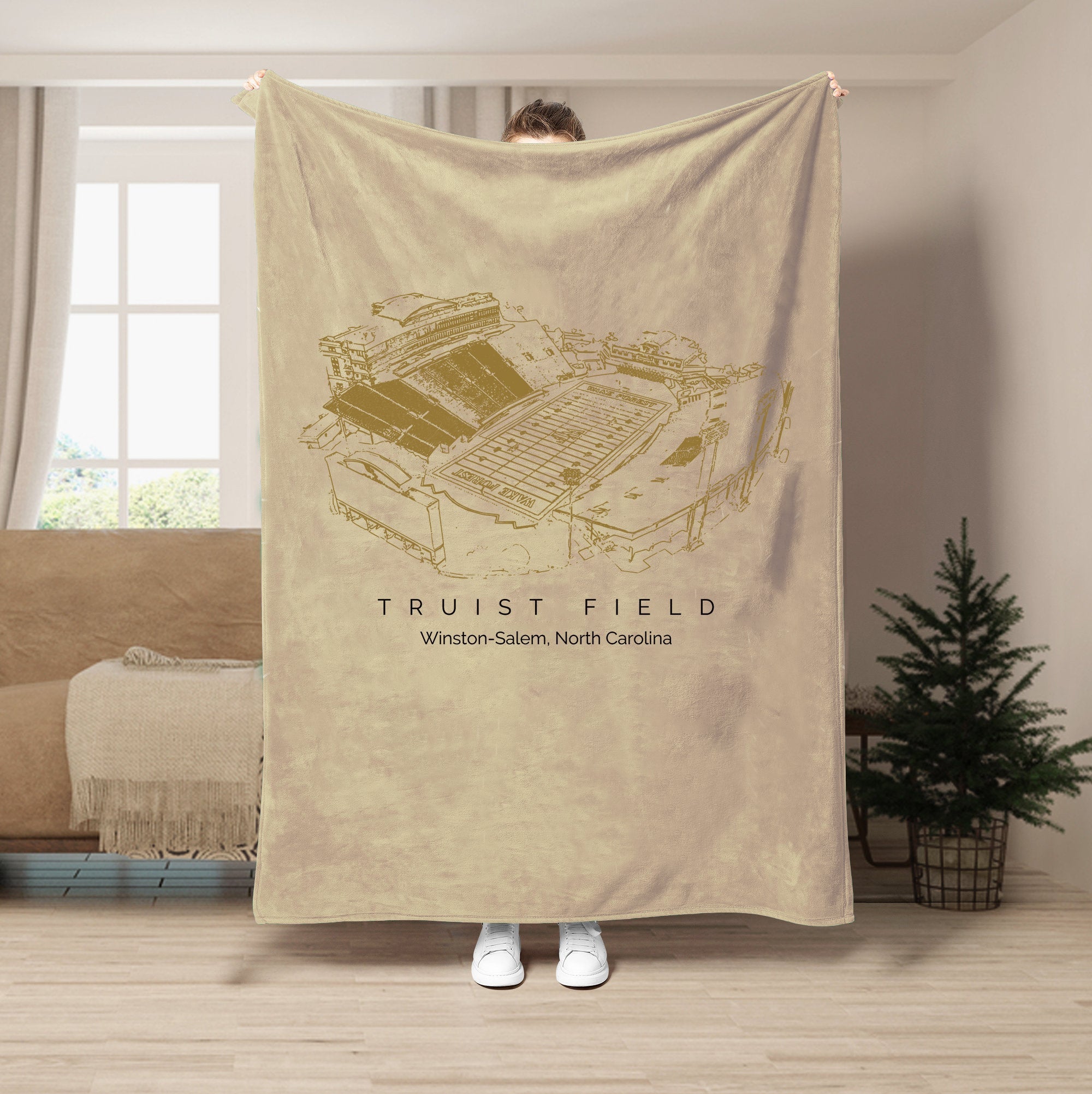 Custom Stadium Blanket Truist Field - Wake Forest Demon Deacons football,College Football Stadium Blanket