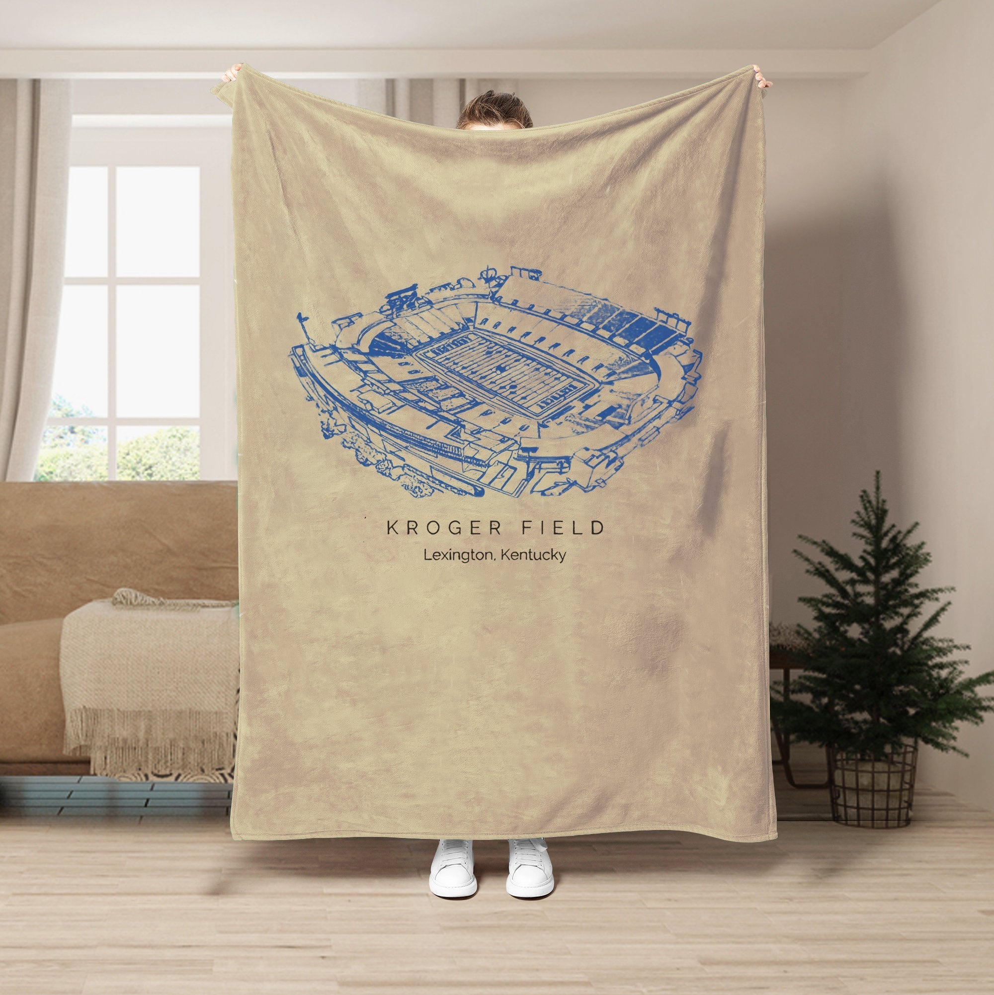 Custom Stadium Blanket Kroger Field - Kentucky Wildcats football,College Football Blanket
