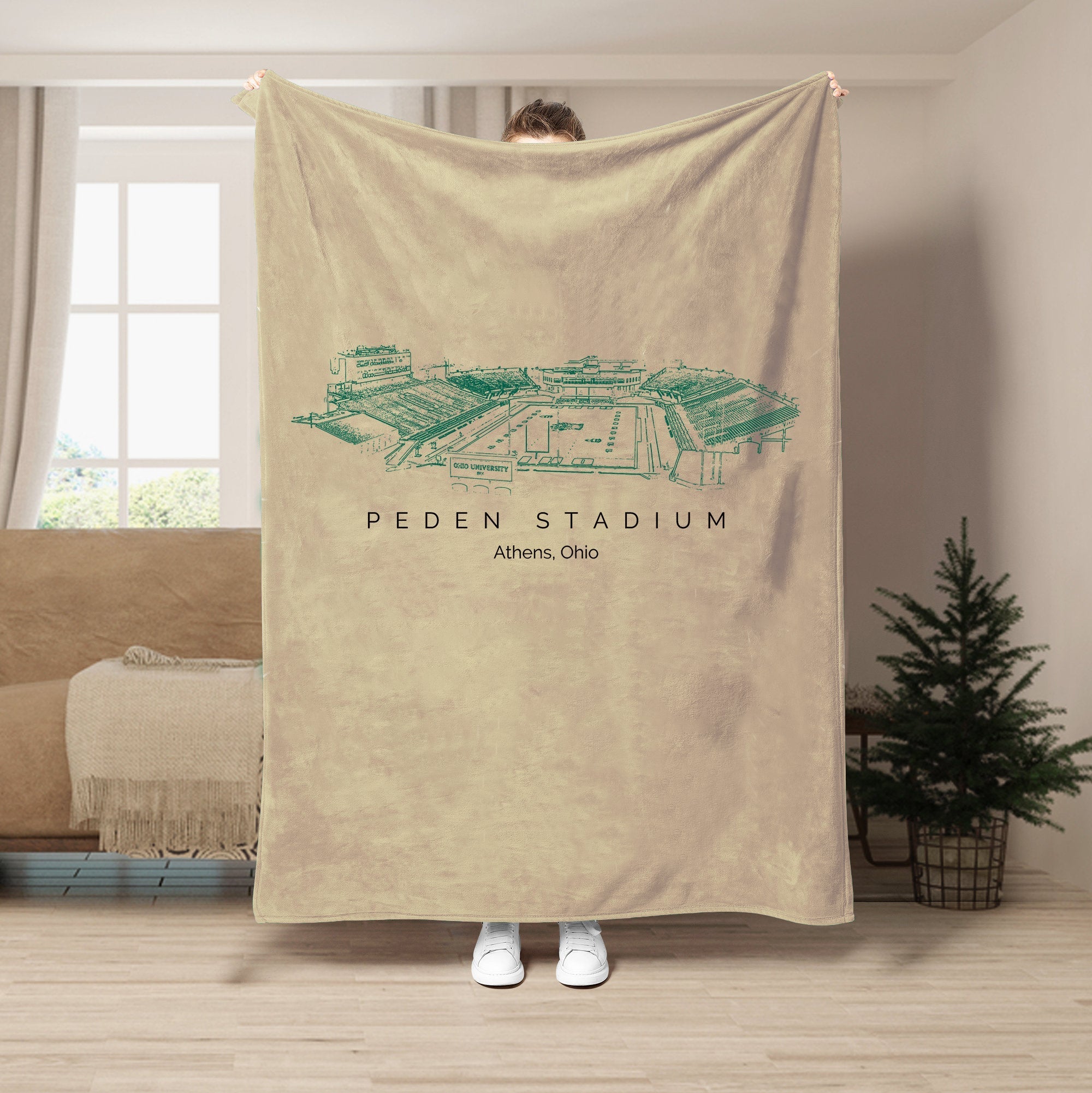 Custom Stadium Blanket Peden Stadium - Ohio Bobcats football,College Football Blanket