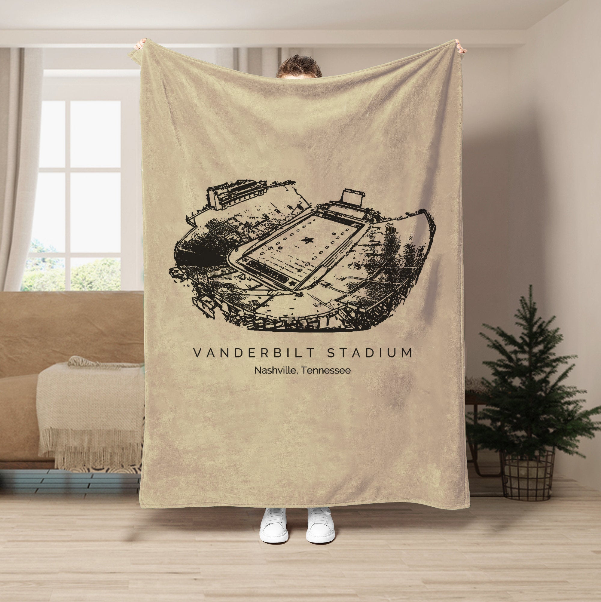 Custom Stadium Blanket Vanderbilt Stadium - Vanderbilt Commodores football,College Football Blanket