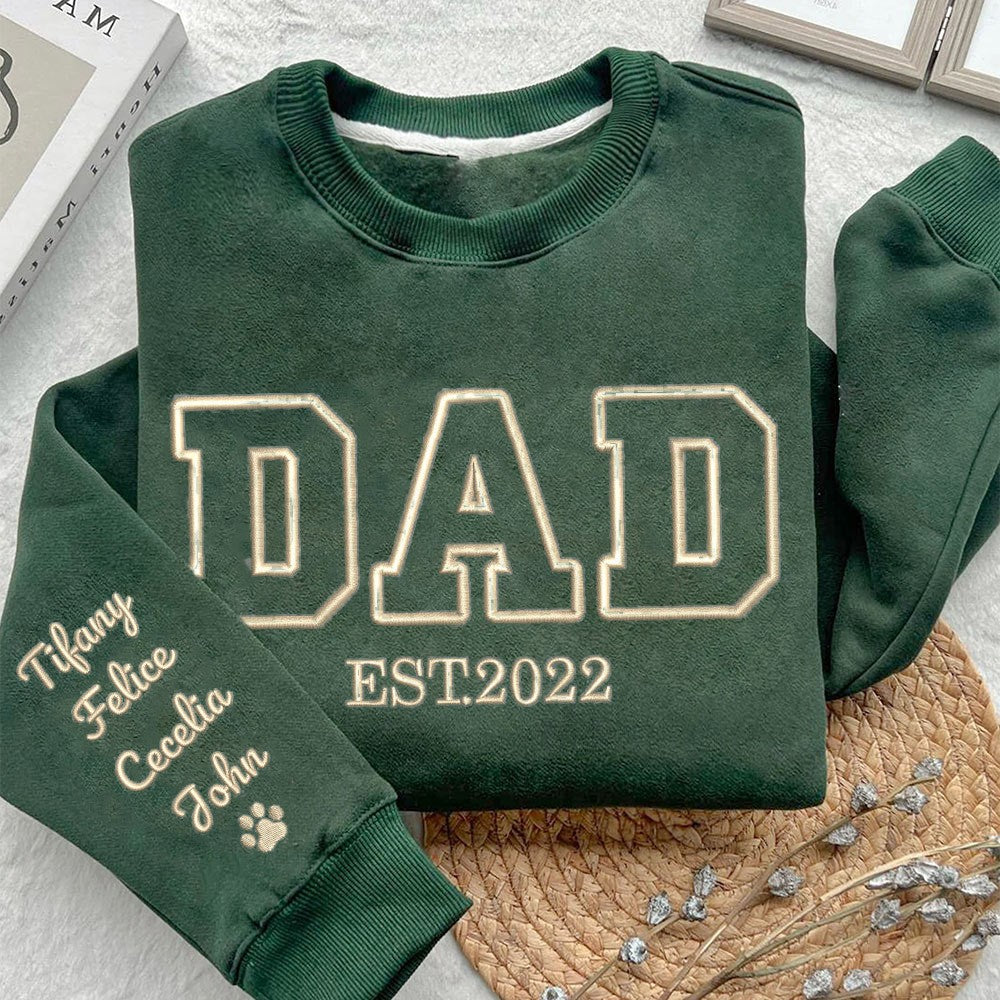 Custom Dad Embroidered Sweatshirt Hoodie | Father's Day Gifts Birthday Gift