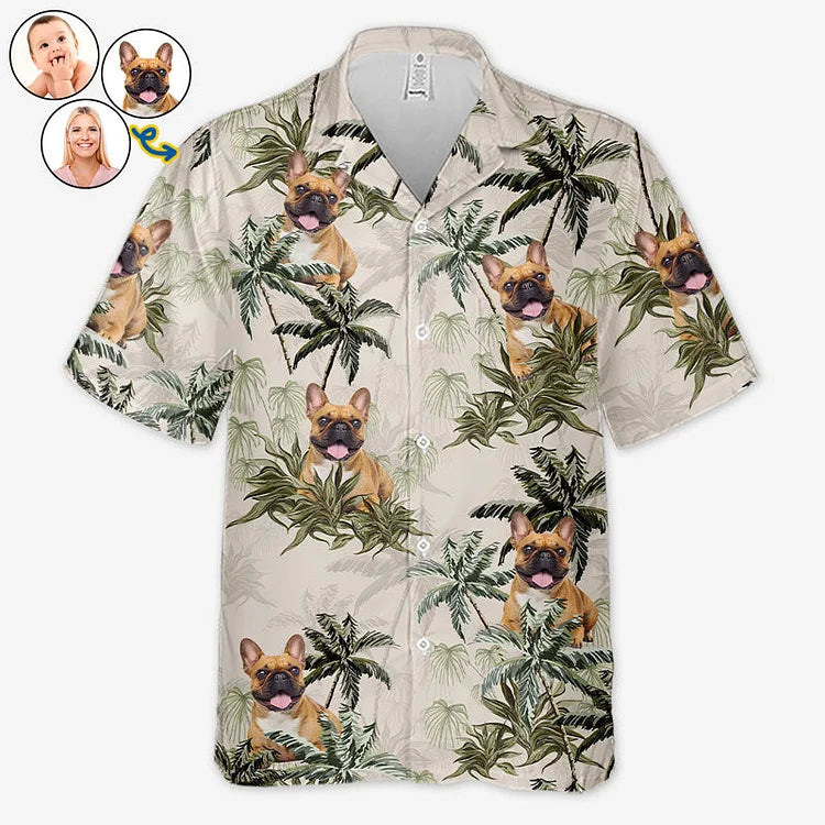 Custom Photo Dog & Cat Unisex Tropical Hawaiian Shirt