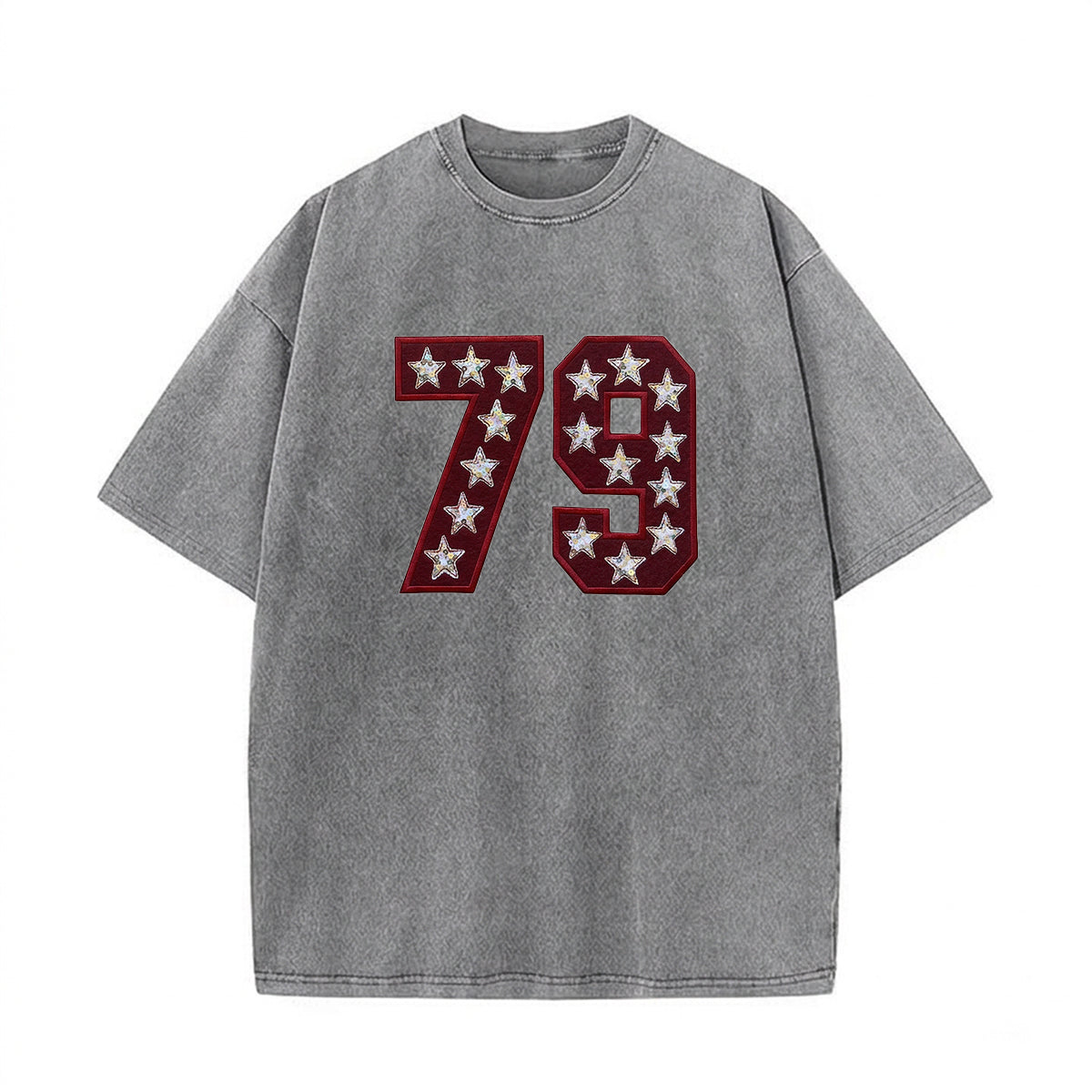 Custom Team Number with Stars Washed Sweatshirt – Personalized Numbers