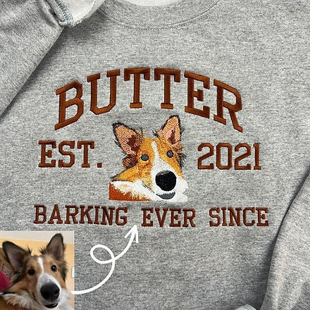 Custom Personalized Embroidered Sweatshirt with Pets | Gift For Pet Lovers