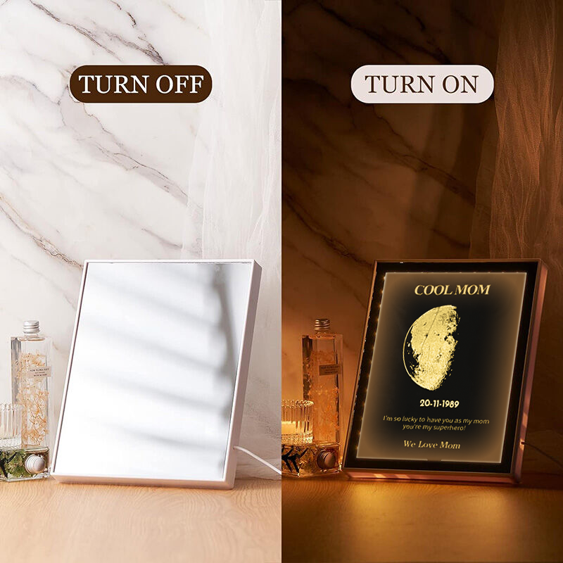 Custom Mom Moon Phase Led Art Mirror | Gift For MOM | Mother's Day Gift