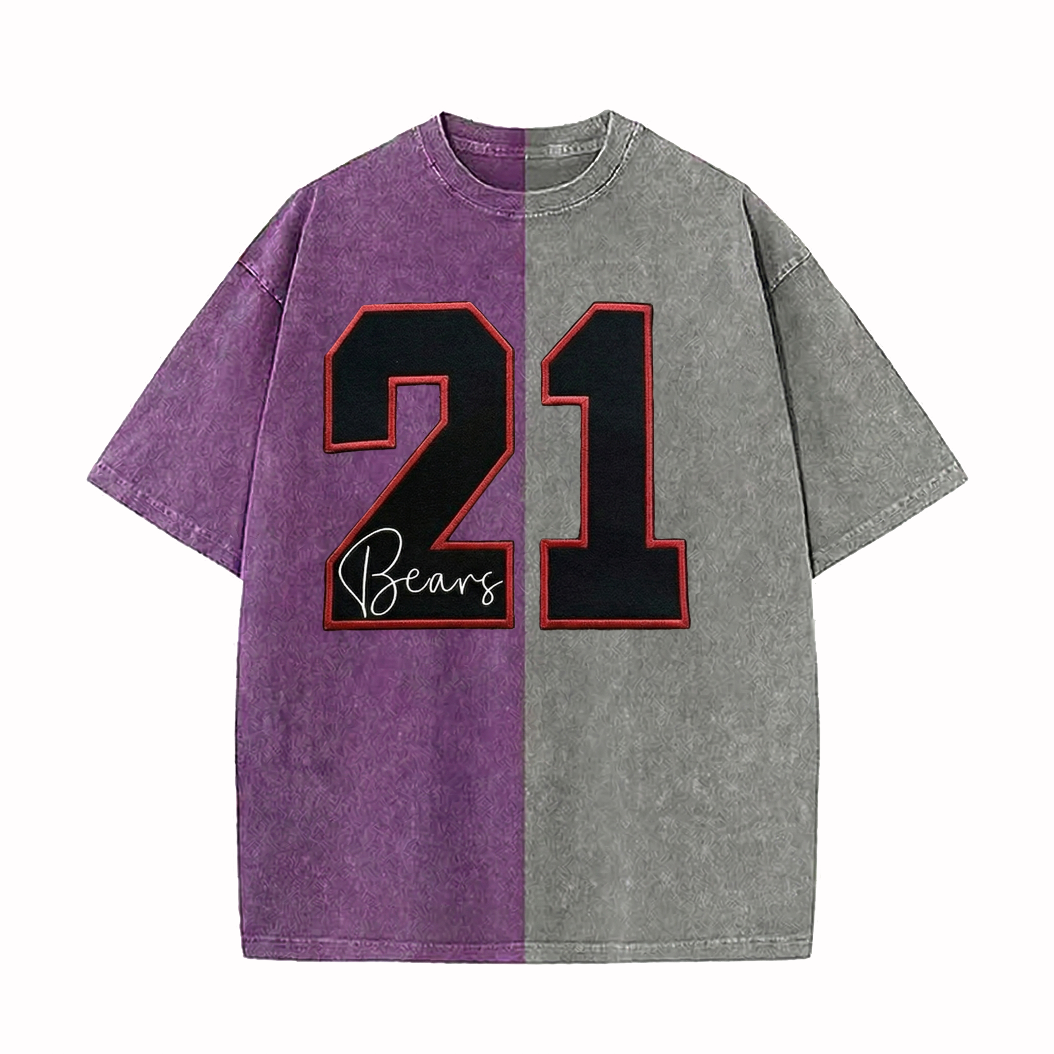 Custom Team Number Mascot Two Tone Washed T-shirt – Personalized Numbers Sweatshirt | Gifts for Sports Mom