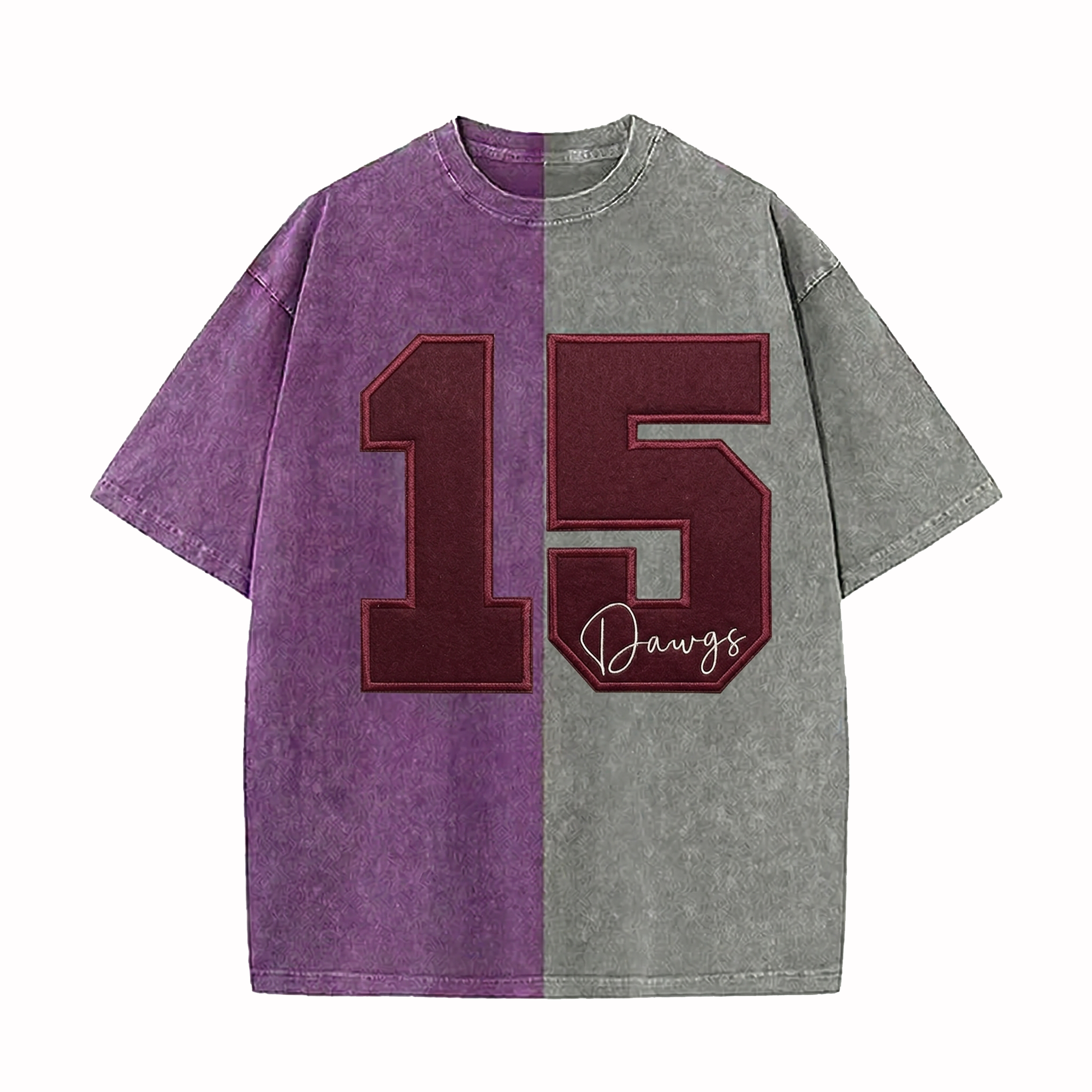Custom Team Number Mascot Two Tone Washed T-shirt – Personalized Numbers Sweatshirt | Gifts for Sports Mom