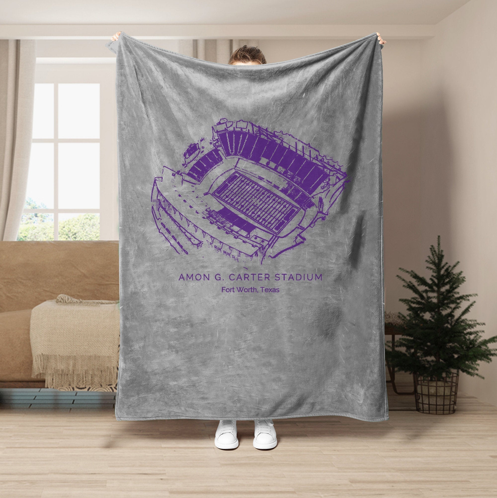 Custom Stadium Blanket Amon G. Carter Stadium - TCU Horned Frogs football,College Football Blanket