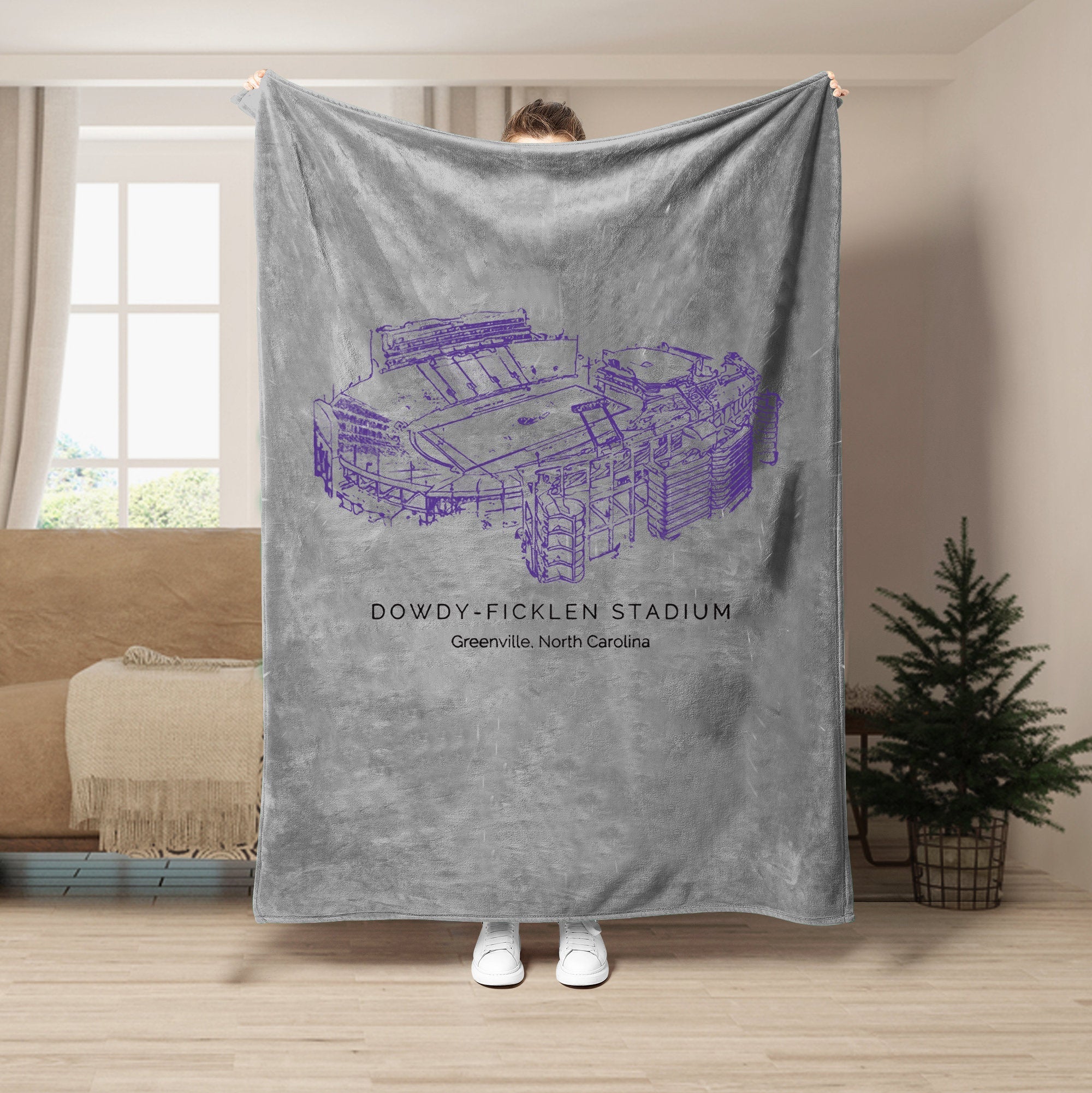 Custom Stadium Blanket Dowdy–Ficklen Stadium - East Carolina Pirates football, College Football Blanket