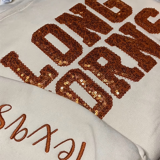 Personalized Sequin Applique Game Day Sweatshirt