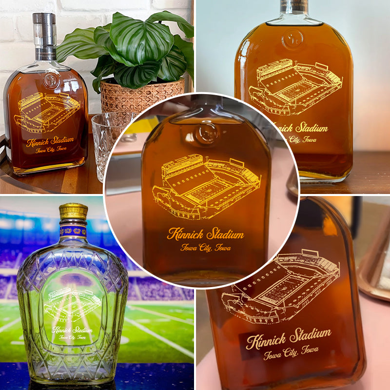 Custom Kinnick Stadium Whiskey Bottles-Gifts For Sports Lovers