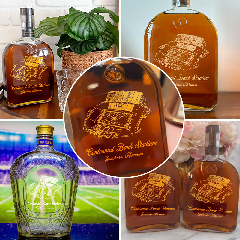Custom Centennial Bank Stadium Whiskey Bottles-Gifts For Sports Lovers