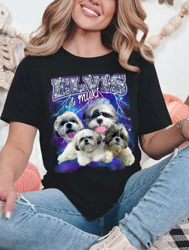 Custom Pet Tee Shirt, Retro Vintage 90's Style Pet Hoodie Sweatshirt | for Pet Lover