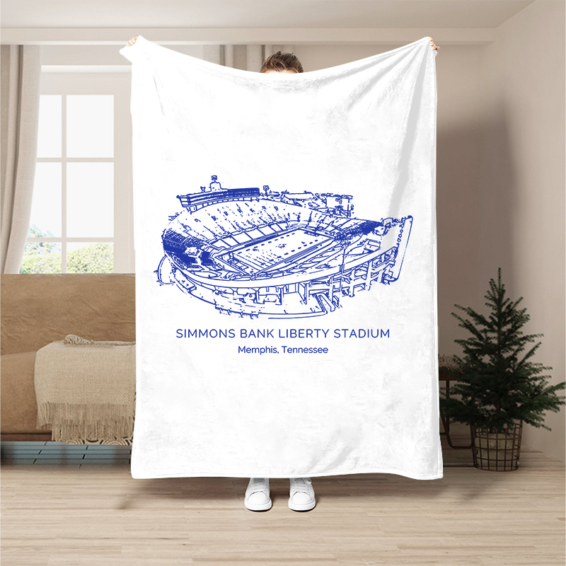 Custom Stadium Blanket Simmons Bank Liberty Stadium- Memphis Tigers football, College Football Blanket