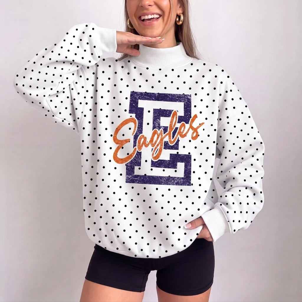 Custom Team Name & Number Polka Dot Mockneck | Game Day Wear