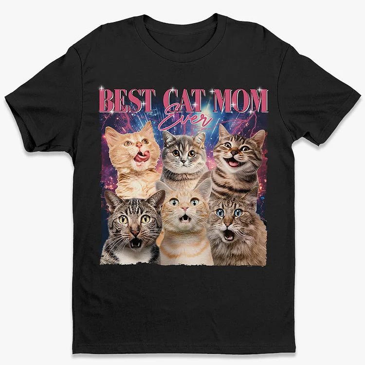 Custom Best Cat Mom Ever 90s Vintage Pet T-shirt For Pet Lovers