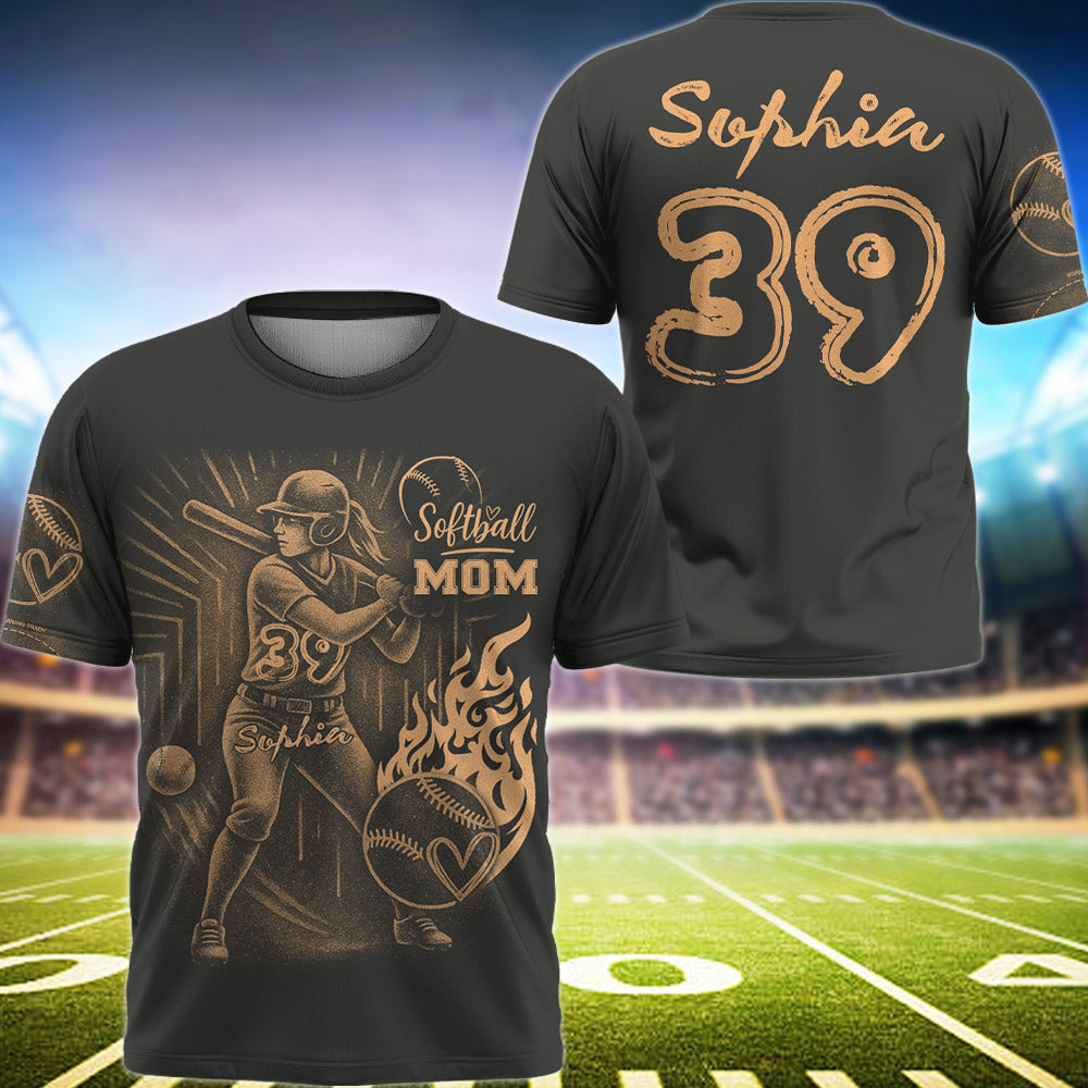 Personalized Bleach Style Softball Shirt For Softball Mom