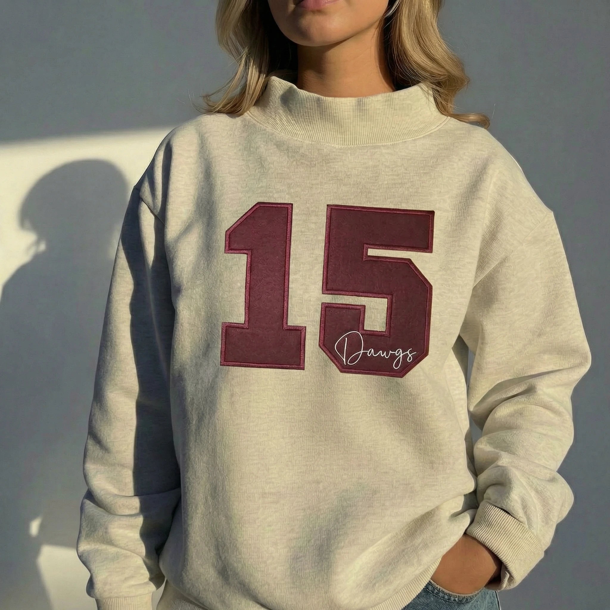 Custom Team Number Mascot Mockneck – Personalized Numbers Mockneck