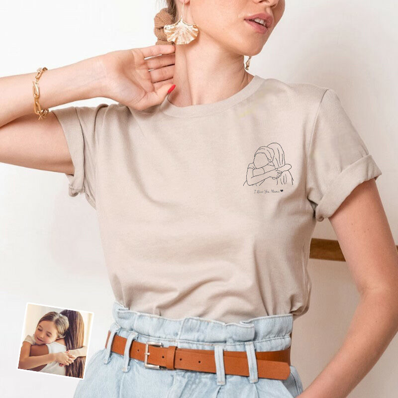 Personalized Mama T-shirt with Custom Picture and Message for Dear Mom