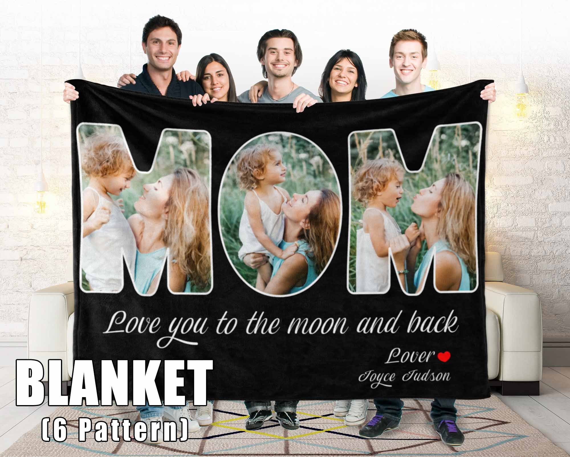Custom 3 Photos Fleece Blankets Gift for Mom | Mother's Day Gift
