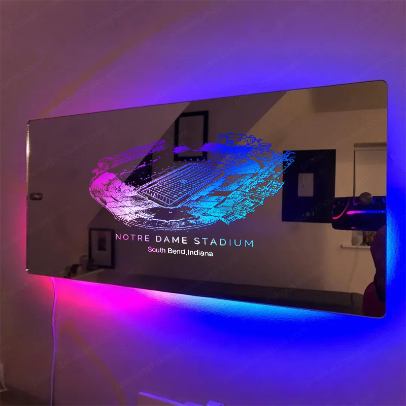 Notre Dame Memorial Stadium Mirror Light-Gifts For Sports Lovers