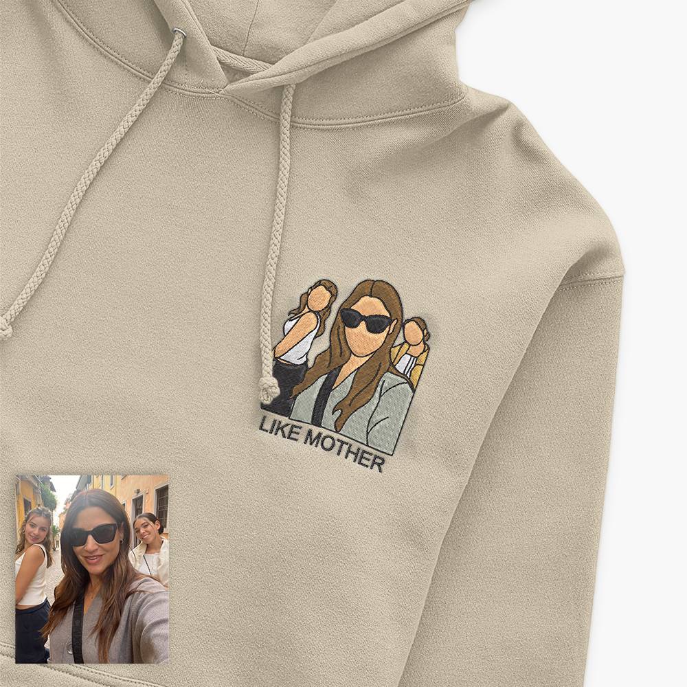 Mom's Masterpiece - Custom Colored Embroidery Hoodie-Gift for Mom,Grandma | Mother's Day Gift
