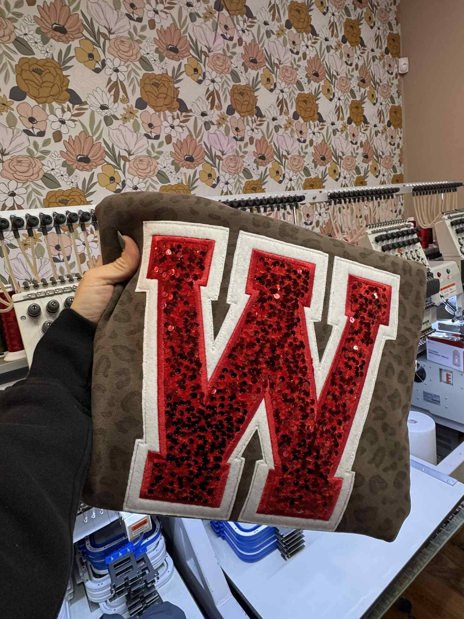 Custom Sequin Letters Sweatshirt – Personalized Glitter Numbers, Sports Fan Gift | Gifts for Sports Mom