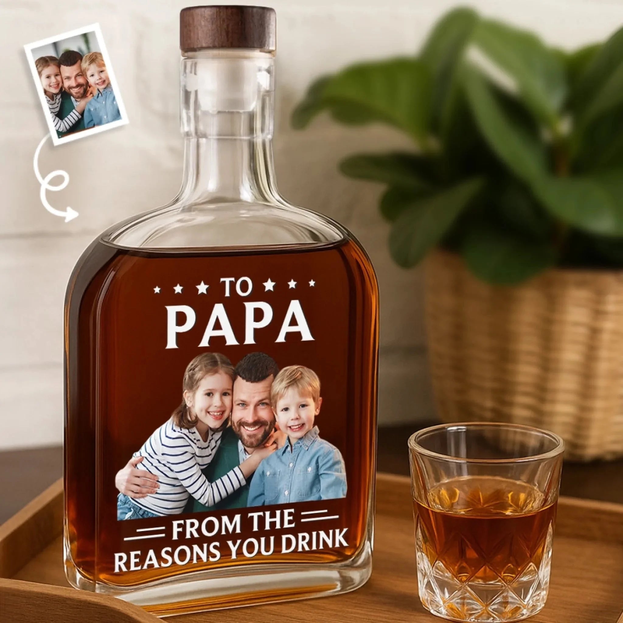 Custom Photo Your Favorite Reasons To Pour - Family Personalized Custom Whiskey Bottle - Father's Day, Gift For Dad, Grandpa