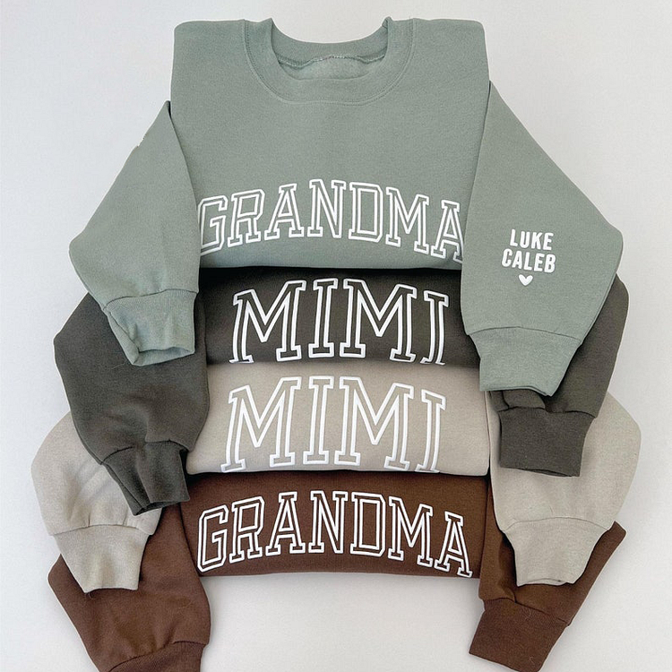Custom 3d Puff Grandma Sweatshirt with Grandkids Names | Gift for Grandma