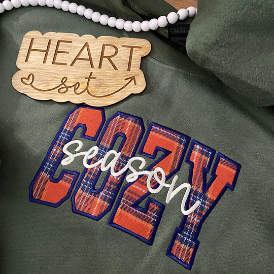 Custom Plaid Side Bow Cut-Out Embroidered Sweatshirt