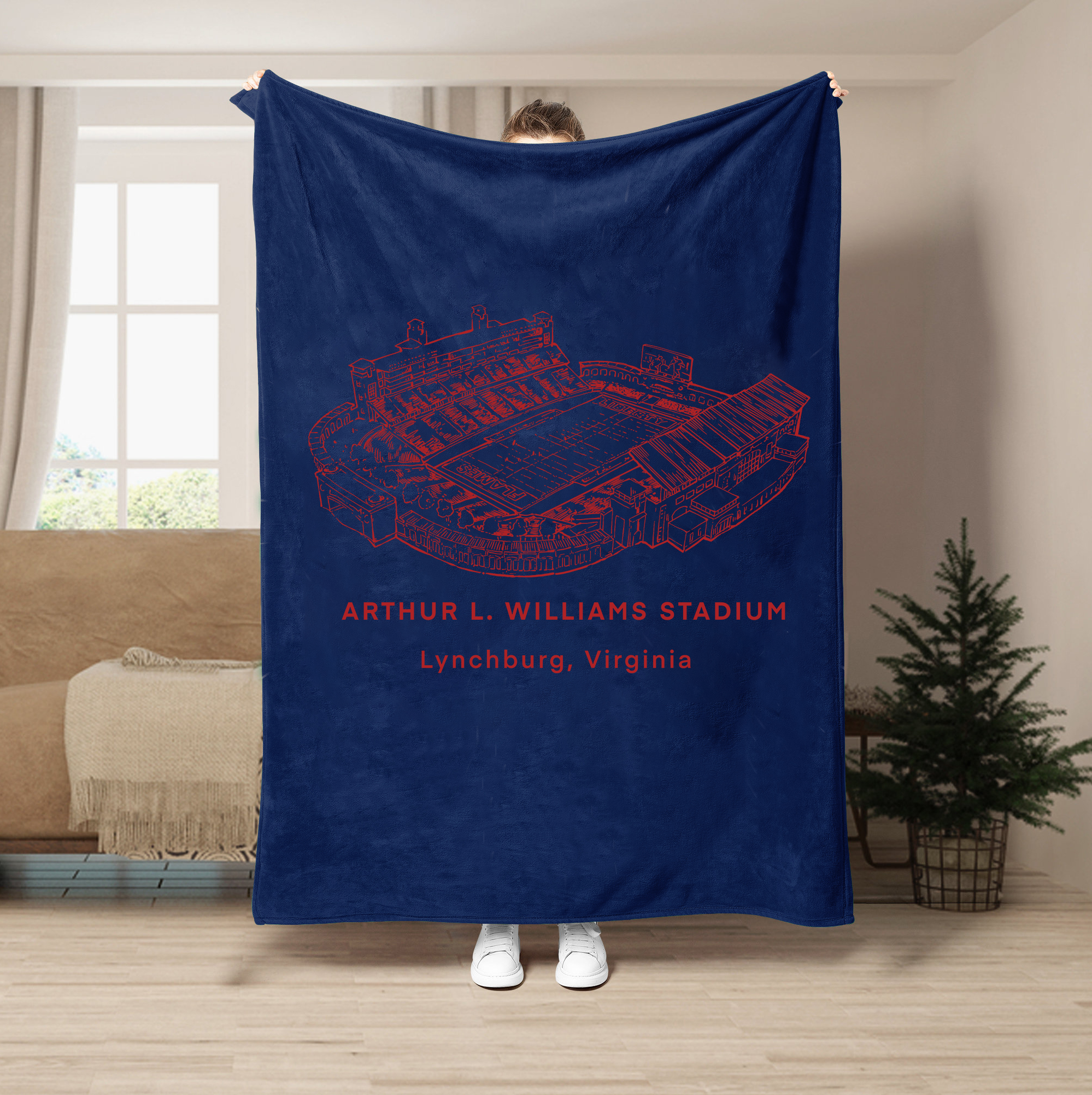 Custom Stadium Blanket Arthur L. Williams Stadium - Liberty Flames football, College Football Blanket