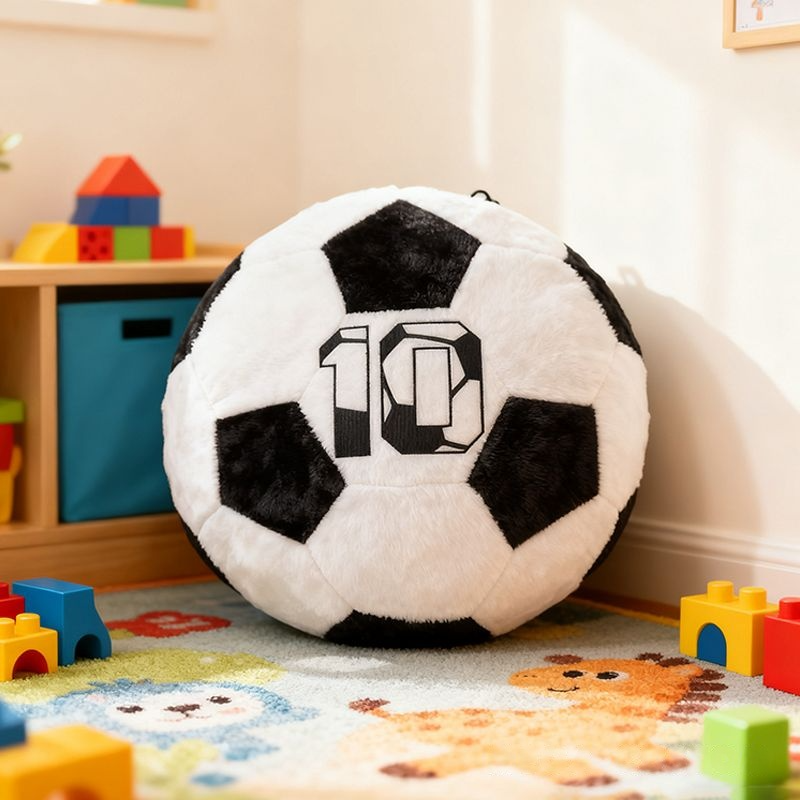 Personalized Soccer Ball Pillow with Custom Number for Sports Enthusiasts and Kids
