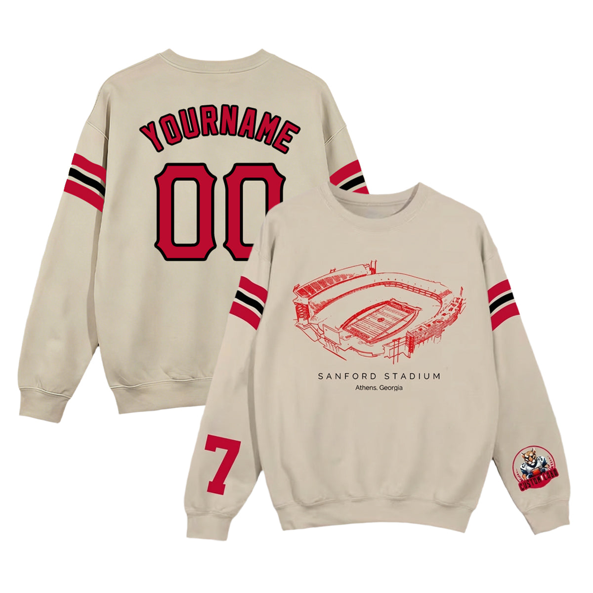Custom Stadium Sweatshirt-Georgia Bulldogs football-College Football Sweatshirt