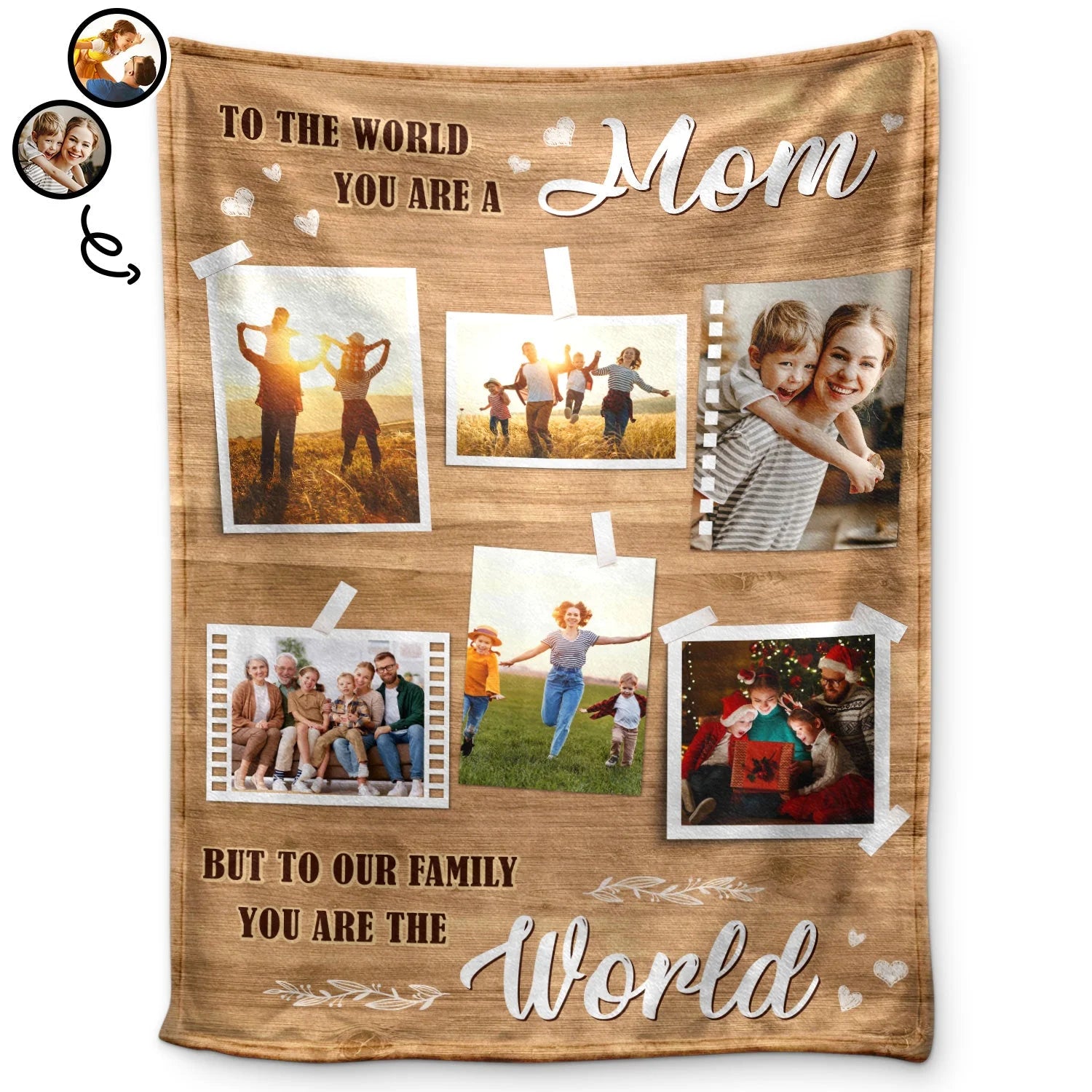 Custom Photo Blanket You Are The World - Gift For Mom & Dad