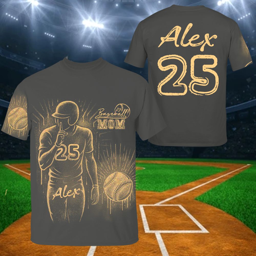 Personalized Bleach Style Baseball Shirt For Baseball Mom