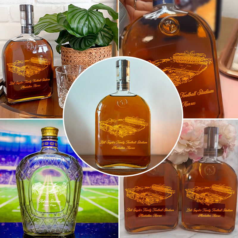 Custom Bill Snyder Family Stadium Whiskey Bottles-Gifts For Sports Lovers