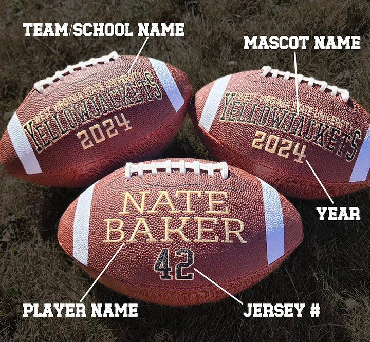 Custom Personalized Embroidered Football | Senior Football gift | Football Gift | Graduation Gift | Class of 2026, Class of 2027
